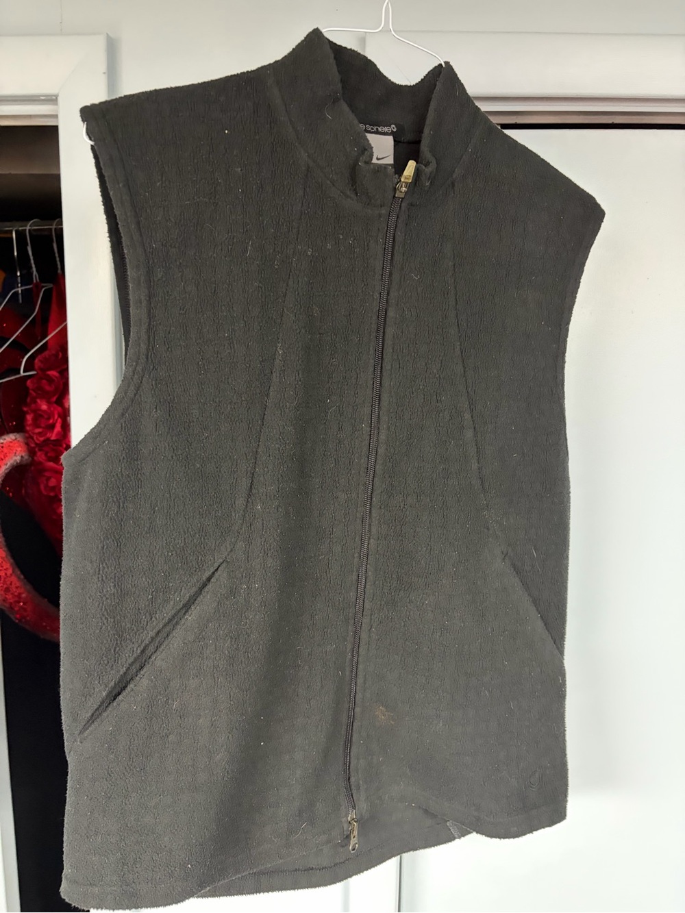 Nike Sphere athletic brand full zip Fleece Vest performance sweater shirt small